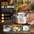Chaleira em Aço Inox para Camping e Pesca
