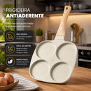 Frigideira Antiaderente com 4 Divisórias para Ovos e Hambúrguer