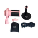 Microfone Gamer Tomate MT-1060R Rosa - tripé de mesa